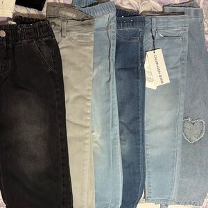 Little girls denim jeans 6 pairs bundle size 5T H&M Ralph Lauren Calvin Klein
